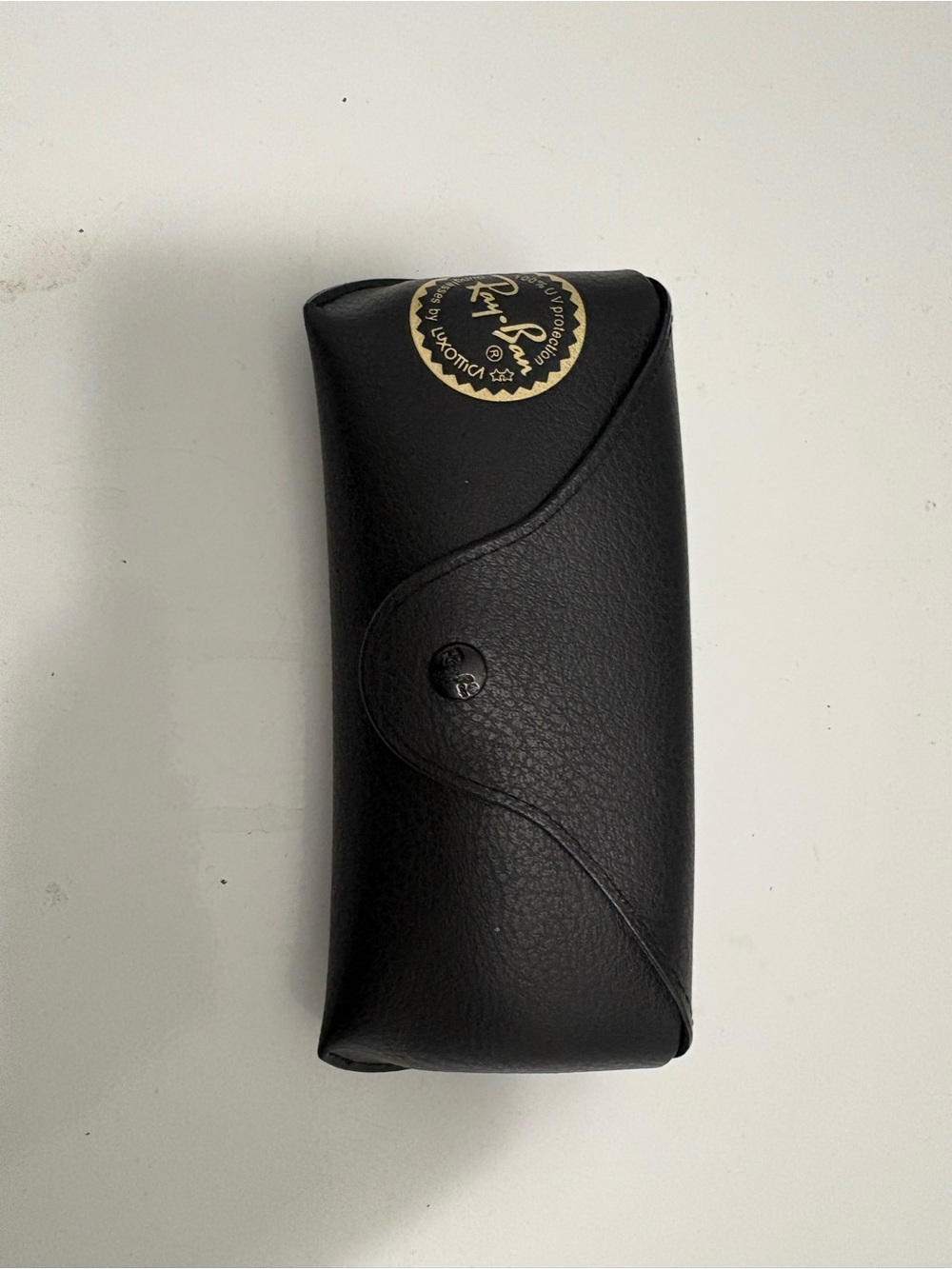 Ray-Ban Black and Cream Sunglasses Case with Red Logo Tag